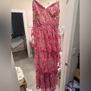 Pink Floral Lace Dress